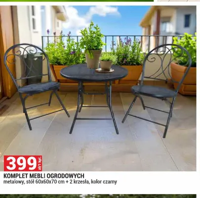 Komplet mebli ogrodowych metalowy promocja w Merkury Market