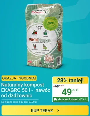 Naturalny kompost EKAGRO nawóz od dżdżownic promocja w ERLI