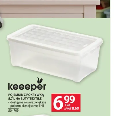 Pojemnik z pokrywką 5,7 l na buty Textile Keeeper promocja w Selgros