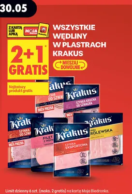 Wędliny w plastrach Krakus promocja w Biedronka