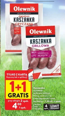 Kaszanka gryczana Olewnik promocja w Intermarche