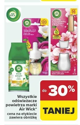 Odświeżacz powietrza Air Wick spray Białe Kwiaty promocja w Carrefour Market