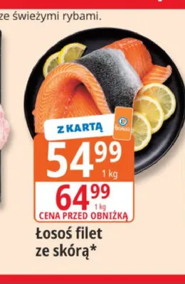Łosoś filet ze skórą promocja w Leclerc