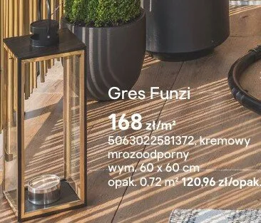 Gres Funzi kremowy mrozoodporny promocja w Castorama