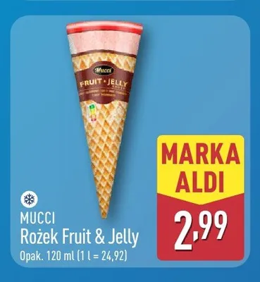 Lody rożek Fruit & Jelly Mucci promocja w Aldi