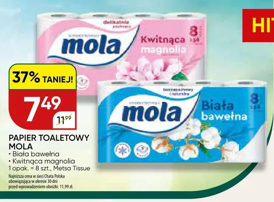 Papier toaletowy Mola Kwitnąca magnolia promocja w Chata Polska