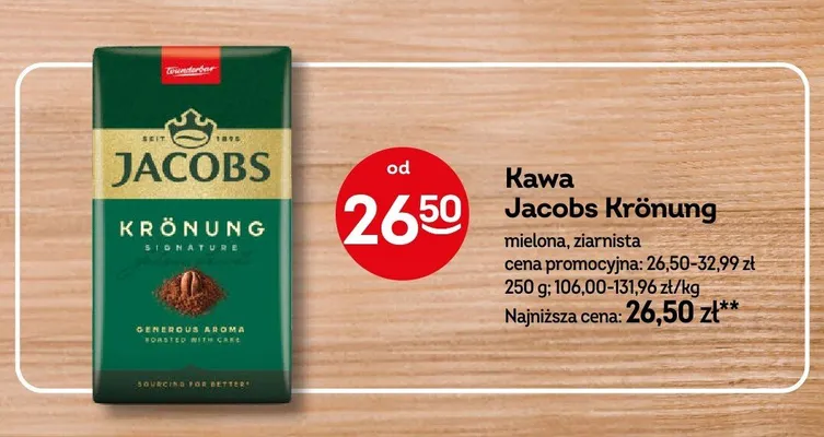 Kawa Jacobs Krönung mielona, ziarnista promocja w Żabka