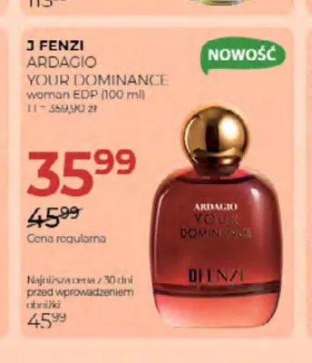 Woda perfumowana damska J Fenzi Ardagio Your Dominance promocja w Drogerie Jawa