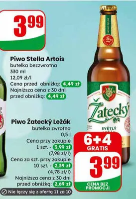 Piwo Stella Artois butelka bezwrotna promocja w Dino