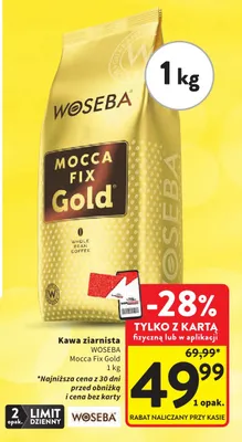 Kawa ziarnista Woseba Mocca Fix Gold promocja w Intermarche