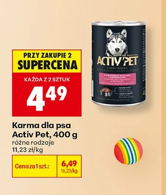 Karma dla psa Activ Pet promocja w Biedronka