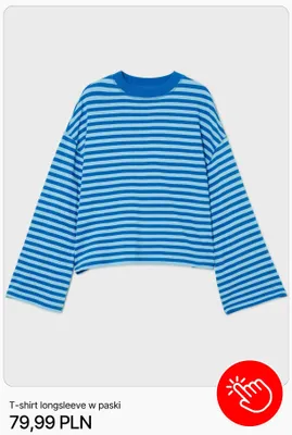 T-shirt longsleeve w paski Cropp promocja w Cropp