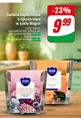 Świeca zapachowa trójkolorowa w szkle, różne rodzaje promocja w Dino