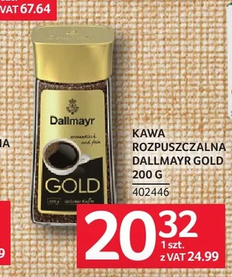 Kawa rozpuszczalna Dallmayr Gold promocja w Selgros