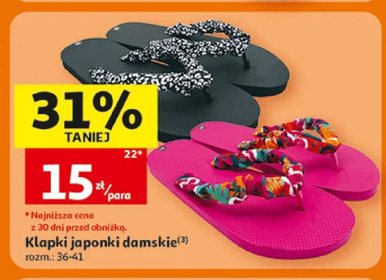 Klapki japonki damskie Inextenso promocja w Auchan