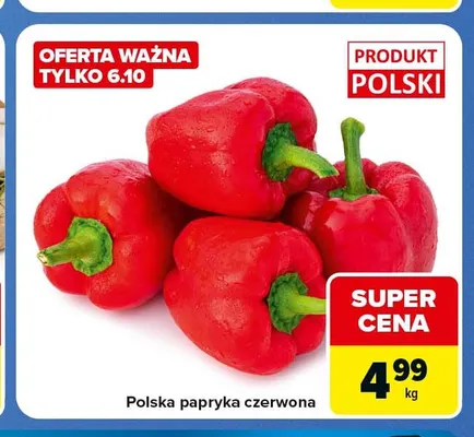 Papryka czerwona polska promocja w Carrefour Market