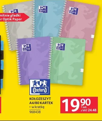 Kołozeszyt A4 Oxford 80 kartek promocja w Selgros