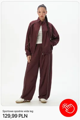 Sportowe spodnie wide leg Cropp promocja w Cropp