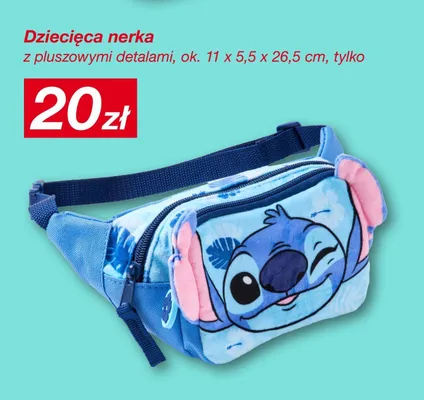 Dziecięca nerka Disney Stitch z pluszowymi detalami ok. 11x5,5x26,5cm promocja w KiK