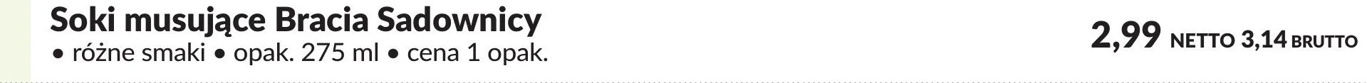 Soki musujące Bracia Sadownicy promocja w Makro
