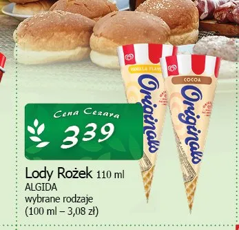 Lody Rożek Algida promocja w CEZAR Delikatesy