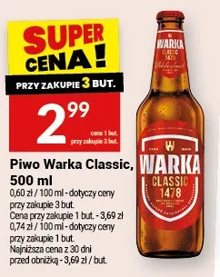 Piwo Warka Classic promocja w Twój Market