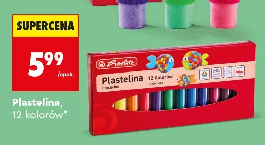 Plastelina Herlitz 12 kolorów promocja w Biedronka