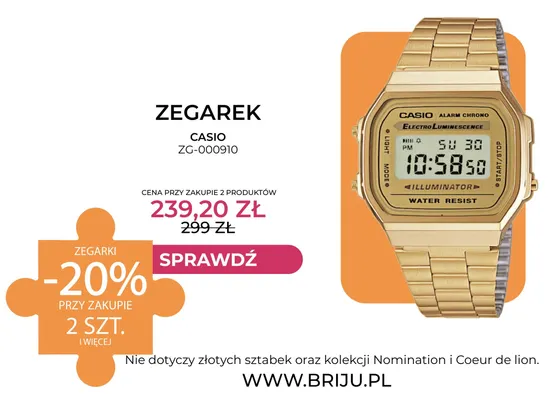 Zegarek Casio ZG-000910 promocja w Briju