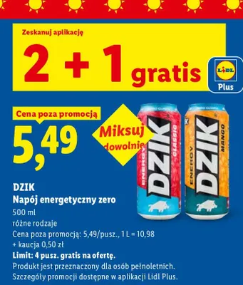 Napój energetyczny bungee WK DZIK promocja w Lidl