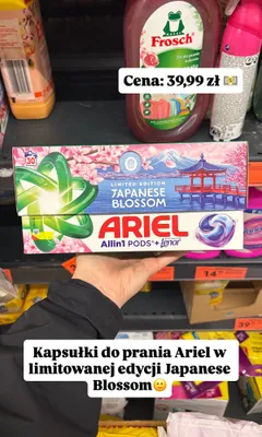 Kapsułki do prania Ariel Allin1 PODS Japanese Blossom promocja w Biedronka