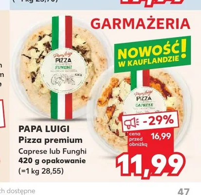 Pizza premium Funghi Papa Luigi promocja w Kaufland