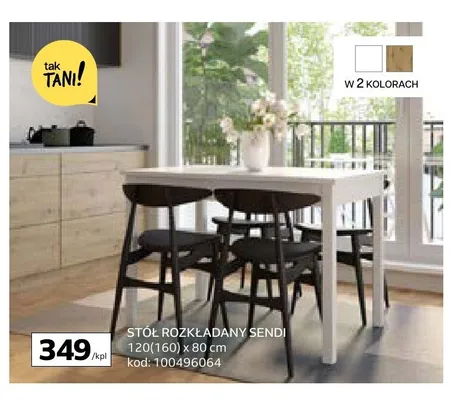Stół rozkładany Sendi 120(160) x 80 cm promocja w Komfort