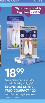 Szczoteczki międzyzębowe Trio Compact 123 Elgydium Clinic promocja w Super-Pharm