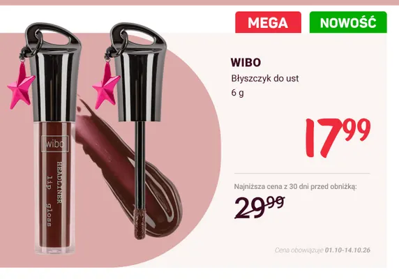 Błyszczyk do ust Wibo promocja w Rossmann