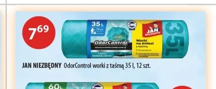 Worki z taśmą OdorControl 35 l Jan Niezbędny promocja w Drogerie Laboo
