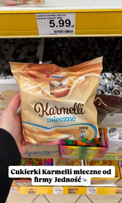 Cukierki Karmelli mleczne Jedność 250g promocja w Dino