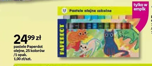 Pastele olejne Paperdot 25 kolorów promocja w Empik