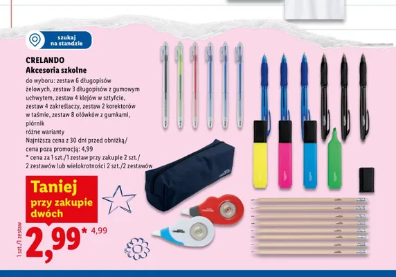 Zestaw 4 zakreślaczy Crelando promocja w Lidl