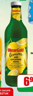 Sok cytrynowy WeserGold promocja w Dino