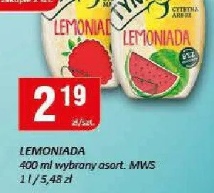 Lemoniada 400ml wybrany asortyment MWS promocja w Chorten