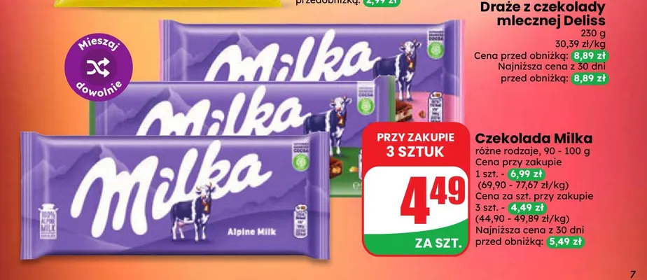 Czekolada Milka promocja w Dino