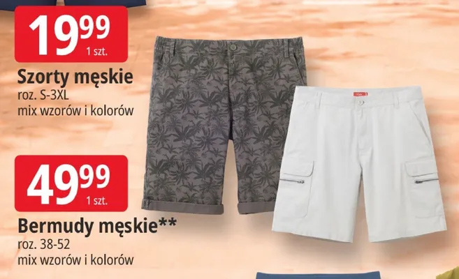 Bermudy męskie Tissaia promocja w Leclerc