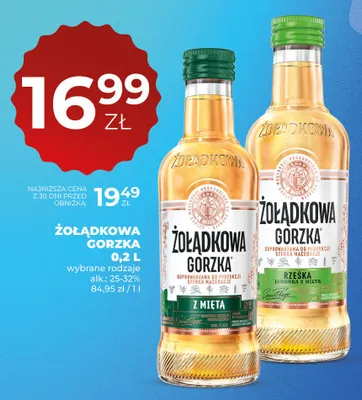 Likier Żołądkowa Gorzka Rześka Limonka z Miętą promocja w Duży Ben