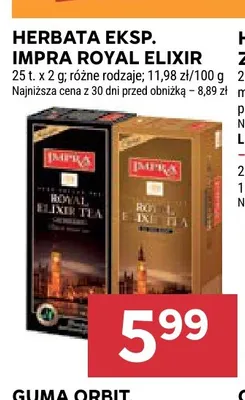 Herbata ekspresowa Impra Royal Elixir promocja w Stokrotka