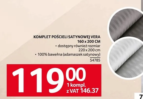 Komplet pościeli satynowej Vera 160x200 cm Eurofirany promocja w Selgros