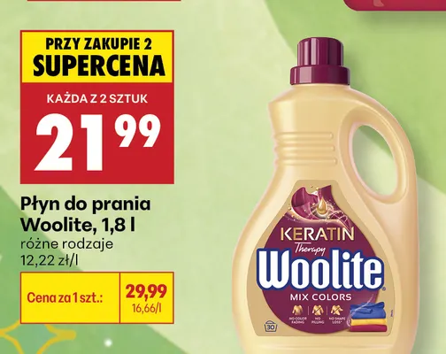 Płyn do prania Woolite Keratin Therapy Mix Colors promocja w Biedronka