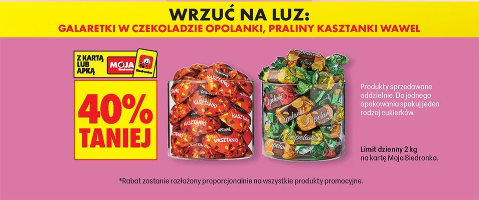 Praliny Kasztanki -40% promocja w Biedronka
