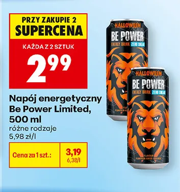 Napój energetyczny Be Power Limited różne rodzaje promocja w Biedronka