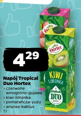 Napój Tropical Duo czerwone winogrono-gujawa promocja w Netto