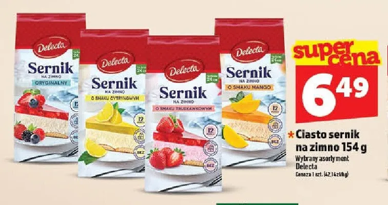 Ciasto sernik na zimno Delecta promocja w TOPAZ